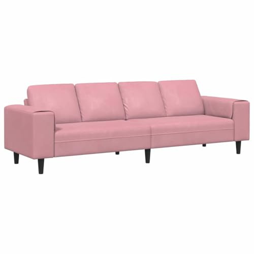 vidaXL Sofa Set Rosa Samt, Wohnzimmer, moderner Samtsofa, lässige Couch, gemütliche Sitzmöbel, stylisches, zeitgemäßes Lounge