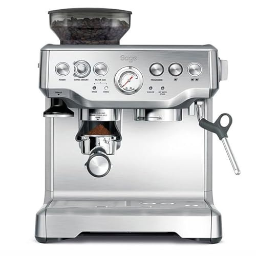 Sage - The Barista Express - Macchina Caffè Espresso con Cono Integrato, Pre-infusione a Bassa Pressione e Lancia Vapore Manuale per il Latte - Acciaio Inox Spazzolato, Lattiera