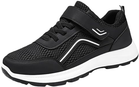Baskets pour homme - Semelles souples - Tendance - Légères et respirantes - Fermeture - Chaussures de loisirs - Pour l'extérieur, le fitness, le jogging, la course à pied nus, Noir , 44 EU
