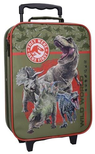 Vadobag Jurassic World Trolley Koffer 12 L Kinderkoffer Handgepäck Trolly Kindertrolley Dinosaurier Dino