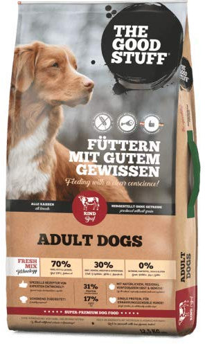 The GOODSTUFF Rind (Adult) 12,5 kg | Hochwertiges Hundetrockenfutter getreidefrei | Mit frischem Rindfleisch | Hundefutter trocken für ausgewachsene Hunde | Ausgewogenes Trockenfutter für Hunde