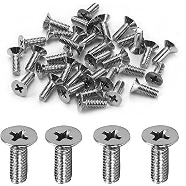 MroMax M4-0,7 x 12 mm Kreuzschlitz-Senkkopf-Maschinenschrauben, 304 Edelstahl Kreuzschlitzschrauben, metrische Bolzen, Befestigungsschrauben, Silber, 100 Stück
