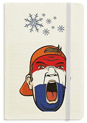 Cuaderno grueso con diseño de bandera de los Países Bajos y copos de nieve de invierno