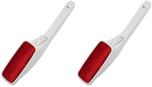 Novaliv 2 x Textil-Bürste| Stoff-Bürste| Möbel-Bürste | Veloureinlage | Kopf drehbar | Einfache Reinigungs-Bürste | Bürste für Textilien und Möbel | praktische Kleiderbürste