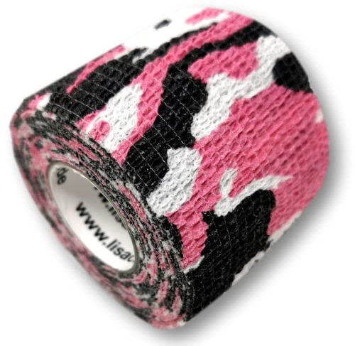 LisaCare elastische Bandage - 2 Rollen, 5cm breit - Medizinprodukt - Tape Wunde sterile Wundauflagen für Erste Hilfe mit Farb- & Motivauswahl (Camo Rot) | Tape Wunde sterile Wundauflagen für Erste Hilfe mit Farb- & Motivauswahl (Camo Rot)