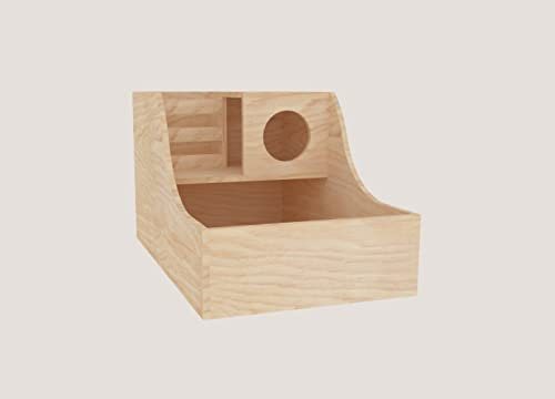 Generiq Bac à sable en bois pour lapin, abri de bain, cachette, cachette, petit animal