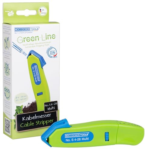 WEICON TOOLS Kabelmesser No. S 4-28 Multi Green Line | Nachhaltige Rohstoffe | mit Abisolierfunktion im Gehäuse