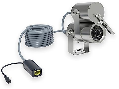 Barlus Underwater CamerasMarine Stainless Steel IP68 2 MP 1920×1080P 60FPS POE IP Camera with 32-Foot Cable for Koi Ponds