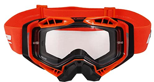 LS2, Motorradbrille AURA (Transparentes Visier) black HIV orange