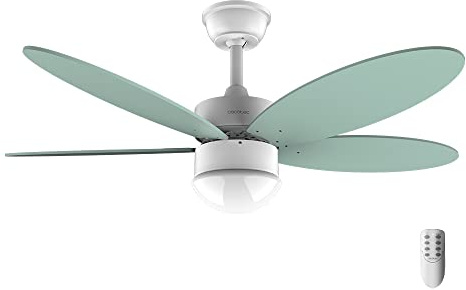 Cecotec Deckenventilator EnergySilence Aero 4260 Mint, 106 cm Spannweite | LED-Licht, 3 Lichtfarben, Fernbedienung, Timer bis 8 Std., 6 Stufen, 40 W DC-Motor, 5 Rotorblätter, wendbare Flügel