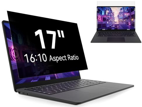 Filtre de Confidentialité 17 Pouces Aspect 16:9 pour Ordinateur Portable | Amovible Protection Ecran Anti Espion Film Anti-Lumière Bleu Compatible avec HP/Dell/Acer/Lenovo/Thinkpad/Samsung/ASUS/Sony