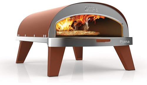 ZiiPa • Four à Pizza à Gaz • Coloris Terracotta • Compact & Innovant • Chauffe en 30 Min • Cuisson Express 90 sec • Pierre Cordiérite Ø31,5 cm