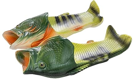TUOJINRUIDA Chaussons unisexes drôles, poissons et homards, pour hommes ou femmes, pantoufles amusantes pour la maison à la plage, douche, heures de détente à la piscine, marche en plein air, 44/45 EU