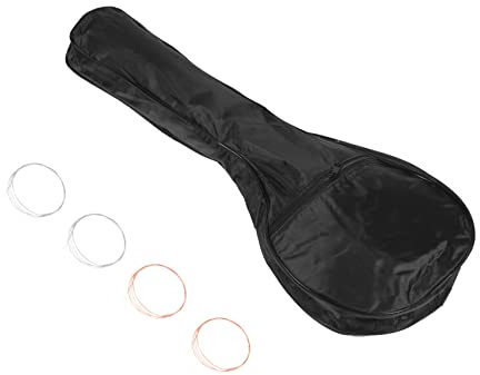 Mandolinentasche Schwarz, aus Oxford Gewebe, 1 Satz | Tragegriff, Leicht und Kompakt, Stahl Details, Glatter Reißverschluss