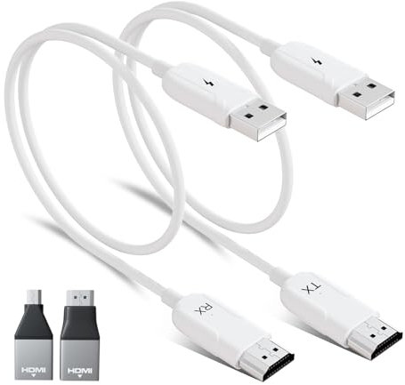 Trasmettitore e Ricevitore HDMI Wireless, Extender HDMI WirelessHD 1080P Supporta Schermo a Specchio Wireless da 2,4/5 GHz per Streaming Video/Audio/File da Laptop/PC/Proiettore/Monitor (Bianco)