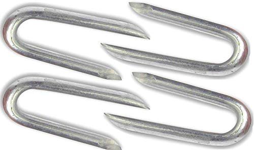 Nartel® Galvanised Netting Staple U Nail, 100 g, (Approx 55pcs) 25mm