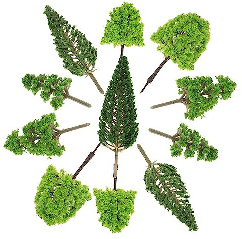 Gogogmee 30pcs Train Model Miniature Eucalyptus Tree Simulation Tree Model Garden Decor