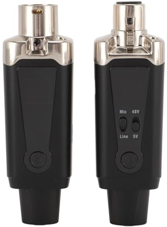 Récepteur émetteur de Micro sans Fil, Système sans Fil de Microphone UHF XLR, Adaptateur de Micro sans Fil Rechargeable, Prise en Charge de L'alimentation Fantôme 48 V, Portée de
