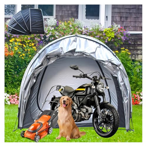 YSMSMZJK Fahrradgarage Hängen 2 in 1 Motorradgarage Winterfest mit 210D Oxford-Gewebe PU4000 Wasserdicht Fahrradunterstand Gerätehaus Klein,Black