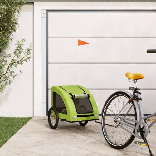 Xichuzi Fahrradanhänger Hunde Grün Oxford-Gewebe und Eisen, Fahrrad Anhänger, Lastenanhänger, Handwagen, Fahrrad-lastenanhänger, Lastenfahrrad - 93969