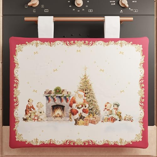 PETTI Artigiani Italiani - Copriforno Natalizio, Copriforno Cucina Natalizio, Copri Forno 40x50 cm, Copriforno Vintage Xmas, 100% Made in Italy