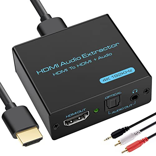 VEDINDUST HDMI Audio Extractor Splitter 4K 3.5mm Adapter Converter with Optical und Stereo Output Support 1080P 3D Compatable for Xbox HDTV PS4 etc