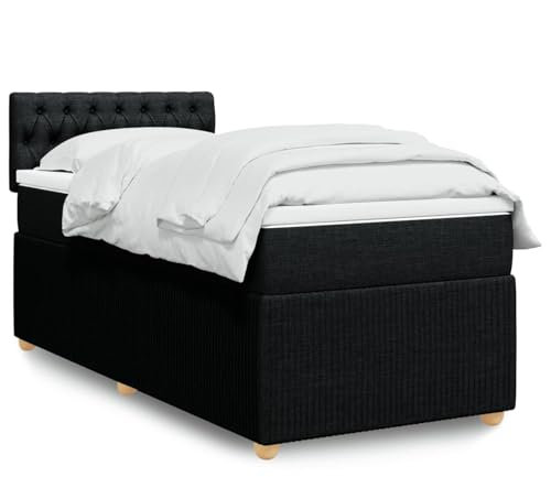 qohoio Boxspringbett mit Matratze Betten Mit Matratze Schlafzimmer Bett Boxspringbett Mit Matratze Schwarz 80x200 cm Stoff - 3287292