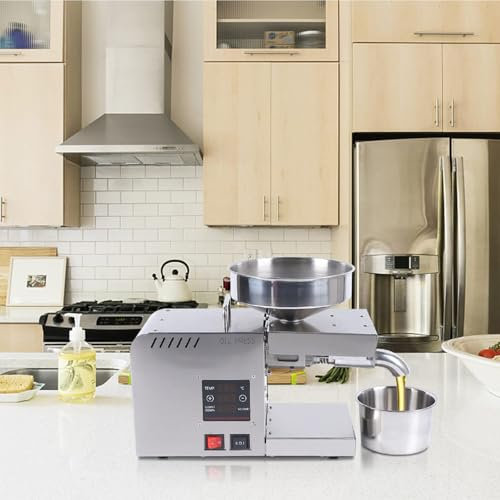 Oil Press Machine for Home, Automatic Oil Extractor Hot Cold Pressed Oil, Organic Oil Maker, Electric Oil Expeller for Oily Nuts Seeds