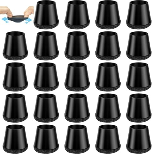 24 Pcs Gommini Sedie con Cuscinetti Feltrini, Tappi Proteggere Gambe Mobilia Piccole Extra, Protezioni Piedini Sedia Elasticità Rotondi per Protezione Pavimenti, Piastrelle Graffi, Cancellazione Rumor
