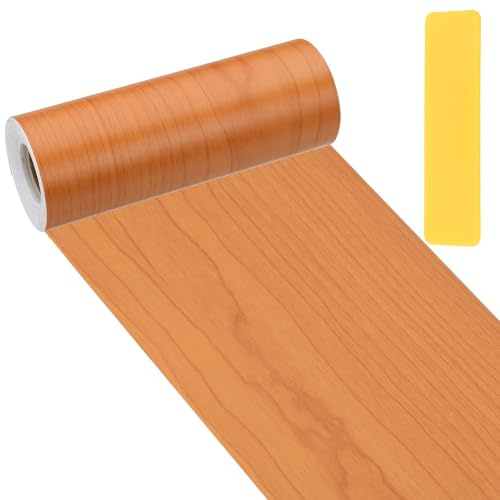 PATIKIL Cinta De Reparación De Veta De Madera 15cm x 10m Cinta Cereza Roja | De Madera Para Pelar Y Pegar, Parche Texturizado Realista, Para Reparación, Para Pisos Ventanas Muebles Mesa