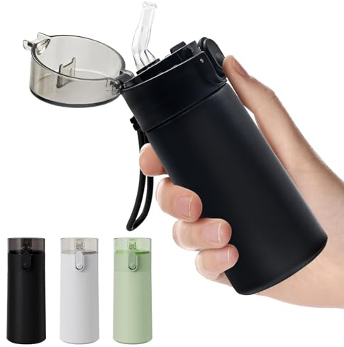Veftsvy Mini Botella Isotérmica, 150 ML, Botella Agua Acero Inoxidable con Pajita, Frio/Calor, A Prueba de Fugas, Mini Flask Fácil para Gimnasio, Exterior, Viajes, Escuela