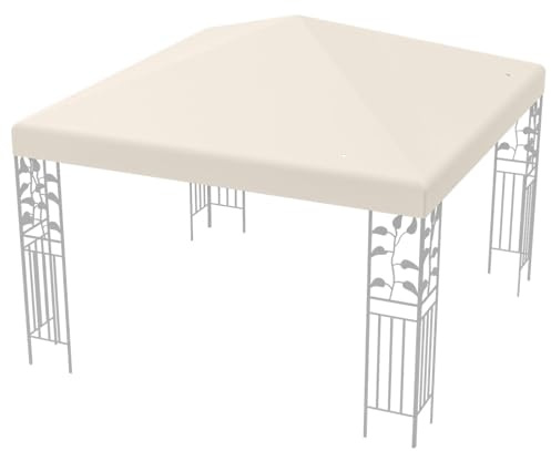 FANTASK Ersatzdach Pavillon mit Klettverschlüssen für Gartenpavillon, Stabil & Wasserabweisend, 3x3m (Beige)