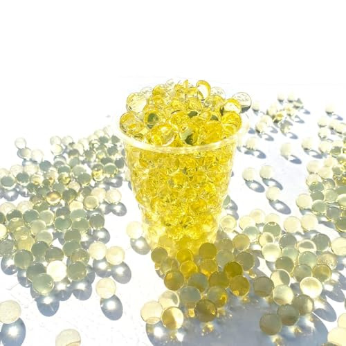 VICZON Wasserperlen, 50 g, Gel-Kugeln, zum Befüllen von Vasen, für schwimmende Perlen, Herstellung von schwimmenden Kerzen, Vasenfüllung und Dekoration, 2,5-3 mm, Gold