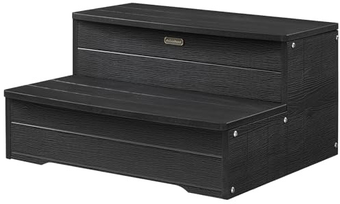 Whirlpool-Stufen, wasserdichte HDPS-Treppe für den Außenbereich, Verwendung für runde oder gerade Spa, rutschfeste Stufen für Außen/Innenbereich, 272 kg Tragkraft, Schwarz