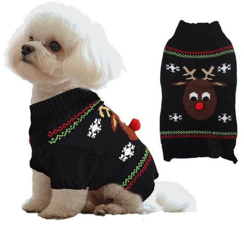 Himissy Hundepullover Weihnachten, Hundepullover Kleine Hunde, Pullover Hund Klein, Weihnachtspullover Hundemantel, Hundepulli, Weihnachten Hund Pullover, Warm Weich Strickwaren für Haustiere