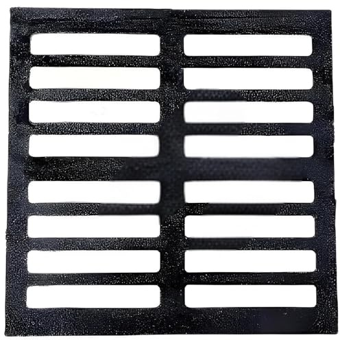Griglia Scarico in Ghisa, 40x40 Cm, Griglia Di Scolo Quadrata Nera in Coperchio per Canale per Vialetti, Cortili, Garage, Cemento