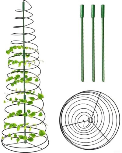 Erbsenspalier Neues Konzept Spiral-Pflanzenständer mit 9 Halterungen grüne Bohnen-Rankgitter, für die Kletterpflanzen Gurken Reben Gemüse, drinnen und draußen