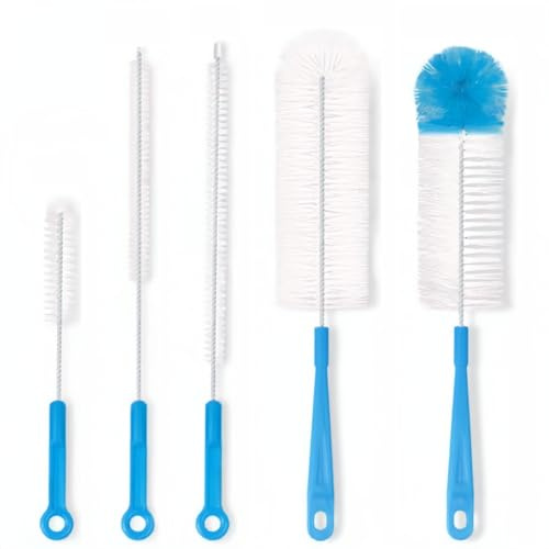 5er-Pack Flaschenbürste, Himmelblau Pfeifenreiniger Flaschenbürste Lang Aufhängbar Reinigungsbürste, Strohhalm Bürste Flaschenreiniger Reinigungsbürsten für Wasserflaschen Gläser Milchflaschen