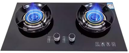 2 Burner Gas Stove For Artificial,5.2KW High Efficiency Countertop,Countertop/in Dual Use Cooktop,Tempered Glass Auto-Ignition(NG)