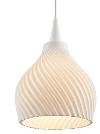 Lampenschirm „Strudelwerk“ 12cm – Modernes Spiral-Design Ersatz für Weihnachtsstern (E10/A1) – Zeitlose Ganzjahres-Leuchte & Fensterdeko – 3D-Druck PLA, Matt Weiß, inkl. Abdeck-Kappe