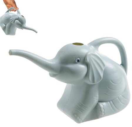 Arrosoir éléphant avec long bec verseur en forme d'animal mignon, 30 x 8 cm, outil de jardinage léger pour plantes d'intérieur, accessoires décoratifs d'extérieur et d'entretien de cour (bleu)