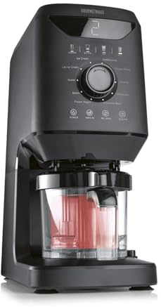 GOURMETmaxx SmoothUp Eismaschine 800 Watt | Eismaschine 10 Programme inkl. Mix-in-Funktion | Eiscreme-Maschine – Slushies & Eiscreme selber machen | Speiseeisbereiter LED Display – 2 Becher inklusive