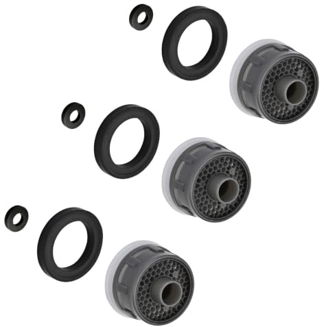 3 Pezzi Aeratore Rubinetto Cucina DETBOM, ABS Resistente | Regolatore Getto per Rubinetto 3 Vie con Filtro Acqua Diametro 20 mm, Risparmio Idrico e Antischizzo, Installazione a Mano