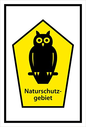 Melis-Folienwerkstatt Schild Naturschutzgebiet - mit Eule – 15x10 cm – 3mm Aluverbund – mehrere Größen/Materialien
