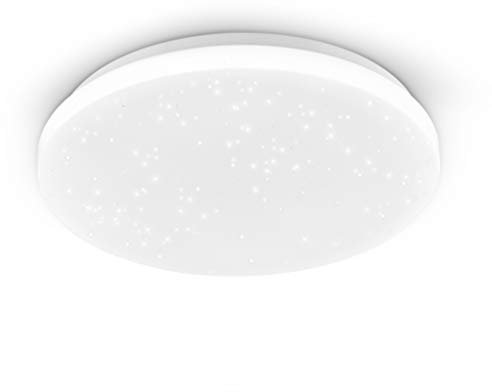 EGLO Deckenlampe Pogliola-S, Ø 31 cm, Kristalleffekt LED Deckenleuchte, 1 flammige Wohnzimmerlampe aus Stahl und Kunststoff, Lampe weiß, Kinderzimmerlampe, Küchenlampe, Bürolampe, Flurlampe Decke