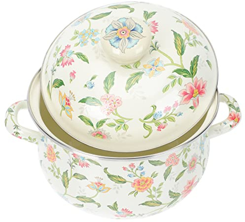 DOITOOL Keramik Suppentopf Topf Keramik 1 Stücke Emaille Suppen Verdickte Hitzebest?ndige Chinesische Emaille Pot Pot Hot Koch mit Deckel 10 Liter Schmor
