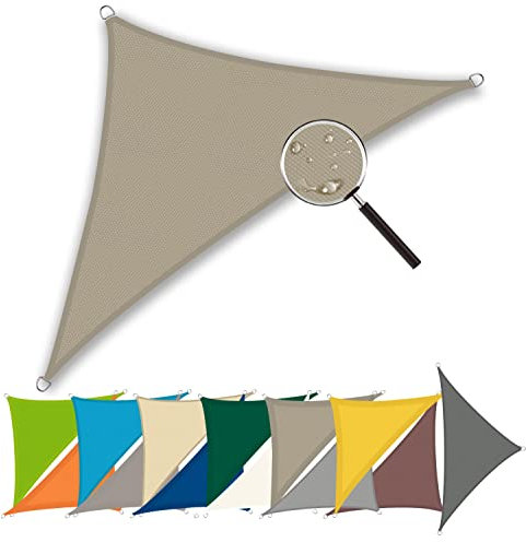 Yoosing Tenda Parasole Vela Ombreggiante 4.5x4.5x5m, Tenda Parasole Vela, Resistente e Traspirante con Kit di Fissaggio Professionale per Terrazze Vela Tenda da Sole - Khaki