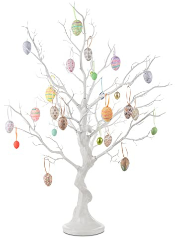 Nuptio White Twig Artificial Tree - 80cm Tall Christmas Ornament Display Trees, Easter Fake Twiggy Manzanita Tree for Halloween Outdoor Aesthetic Party Wedding Centerpiece Thanksgiving Decor, 1 Piece