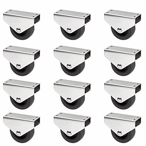 SOTECH 12er Set Kastenrolle PASSAU Ø 50 mm dunkelgrau Transportmöbelrolle | für Unterbaumontage leise und bodenschonend Ideal für Bettkästen und Bodenschubladen