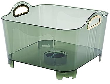 DSOUWEH Support de Rangement Pratique pour Un Espace organisé et soigné Panier de Transport Panier de Lavage Panier en Plastique Panier de Fruits, Or Vert hyalin